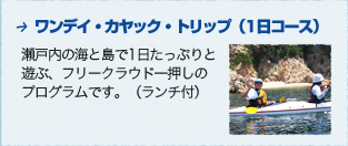 ワンデイ・カヤック・トリップ（1日コース）